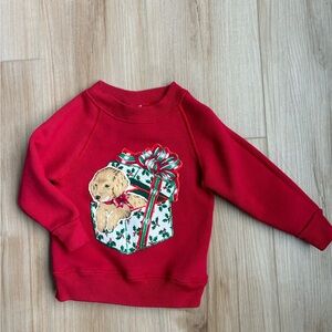Vintage Christmas Sweatshirt with Puppy and Gift Design